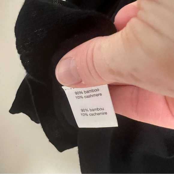 Adam Lippes Black Bamboo Cashmere Minimalist Cardigan Sweater Capsule Wardrobe - Picture 7 of 8